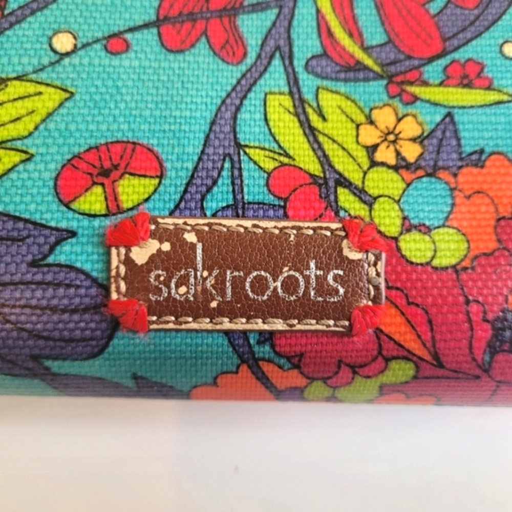 Sakroots Wallet Colorful Floral Butterfly Boho Blue Red - Picture 5 of 6
